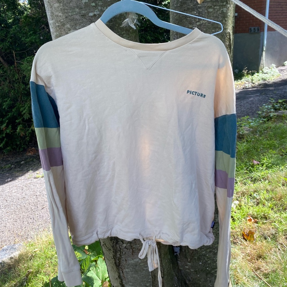 Picture Women's Cream Sweatshirt with Multicolor Stripes